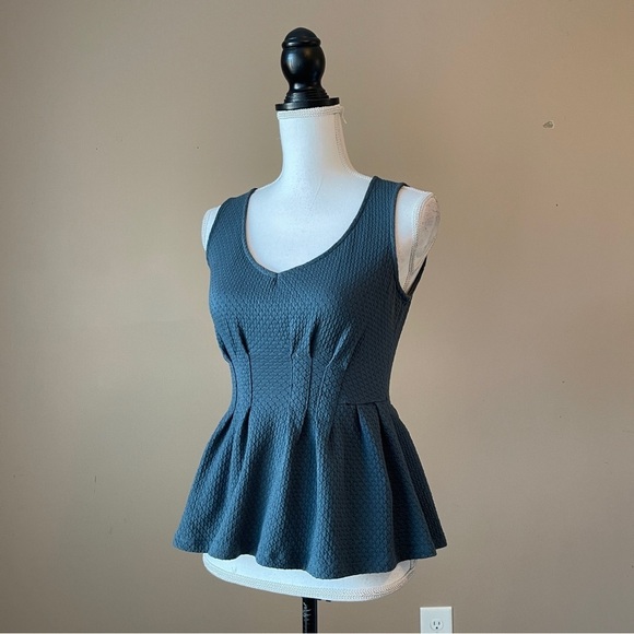 DELETTA | Teal Sleeveless Peplum Blouse Sz XS - Picture 3 of 7